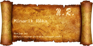 Minarik Réka névjegykártya